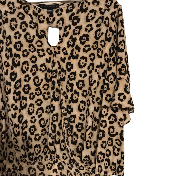 NWT Sanctuary flutter sleeve leopard blouse 2X - Picture 3 of 6
